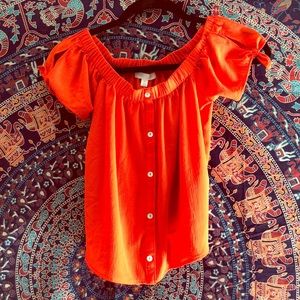 Abound Orange off the shoulder top